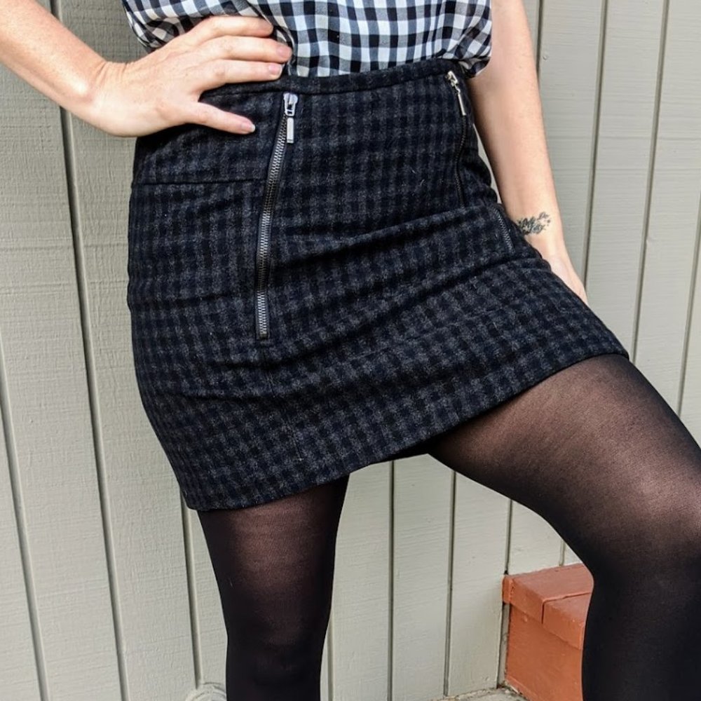 Kenar Petite Plaid Mini Skirt, Sz. 6p